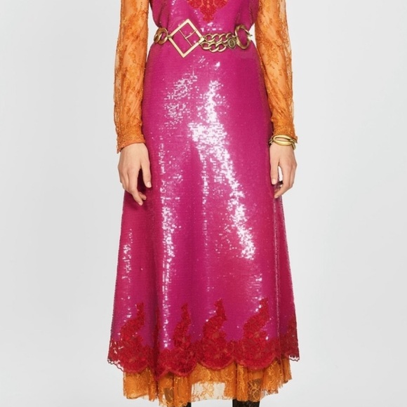 ZARA Barbie PINK SEQUIN DRESS - Picture 5 of 5